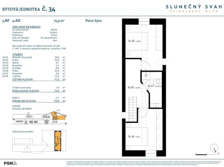 Prodej bytu, 4+kk, 76 m²