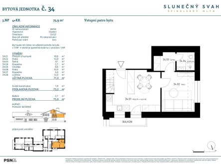 Prodej bytu, 4+kk, 76 m²