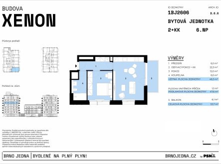 Prodej bytu, 2+kk, 54 m²