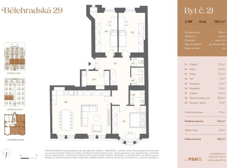 Prodej bytu, 4+kk, 138 m²