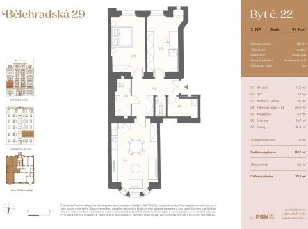 Prodej bytu, 3+kk, 92 m²