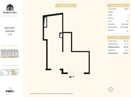 Prodej obchodní prostory, 66 m²