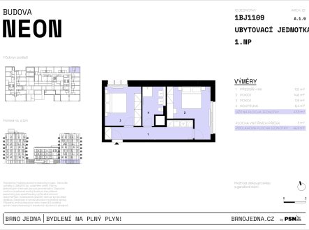 Prodej bytu, 2+1, 47 m²