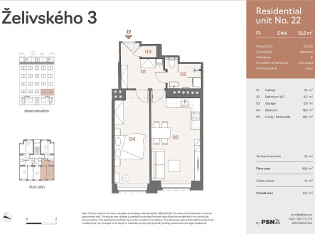 Prodej bytu, 2+kk, 51 m²
