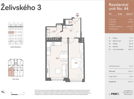 Prodej bytu, 2+kk, 52 m²