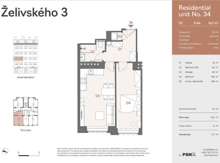Prodej bytu, 2+kk, 52 m²