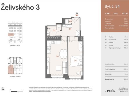Prodej bytu, 2+kk, 52 m²