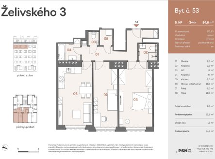 Prodej bytu, 3+kk, 85 m²