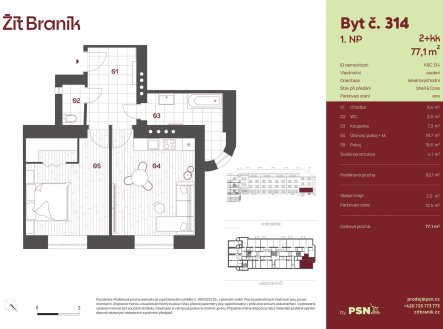 Prodej bytu, 2+kk, 77 m²