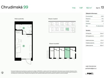 Prodej bytu, 1+kk, 18 m²