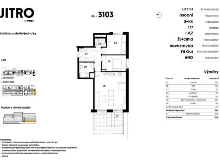 Prodej bytu, 3+kk, 110 m²