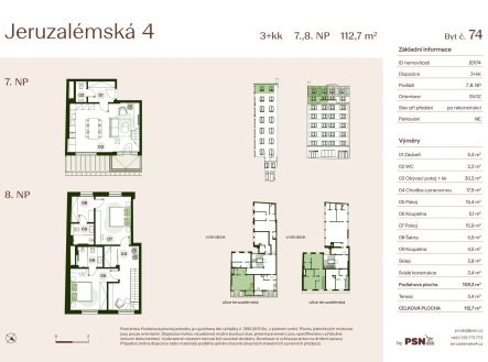 Prodej bytu, 3+kk, 113 m²