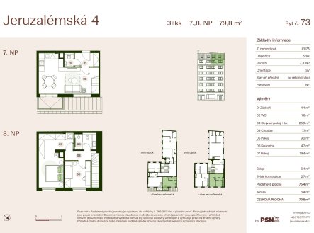 Prodej bytu, 3+kk, 80 m²