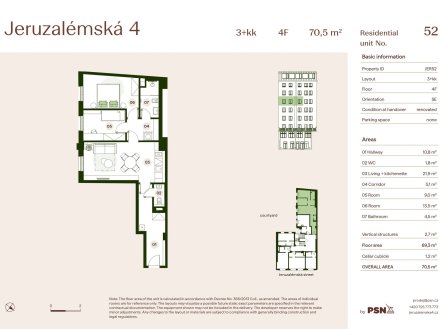Prodej bytu, 3+kk, 71 m²