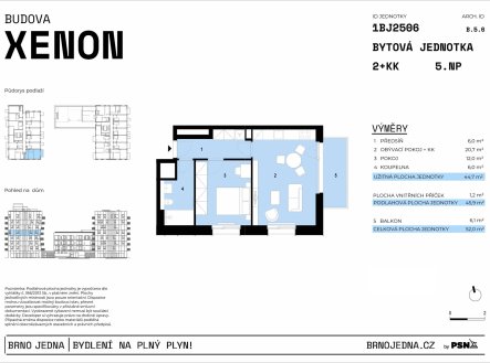 Prodej bytu, 2+kk, 52 m²
