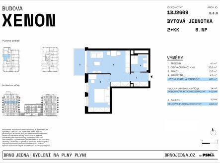 Prodej bytu, 2+kk, 50 m²
