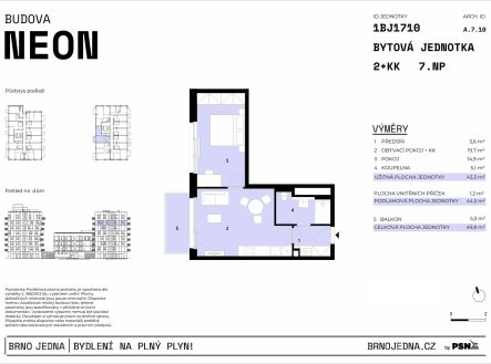 Prodej bytu, 2+kk, 50 m²