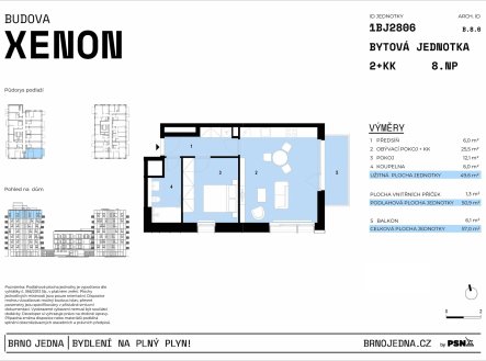 Prodej bytu, 2+kk, 57 m²