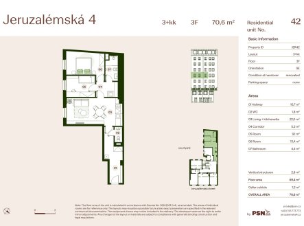 Prodej bytu, 3+kk, 71 m²