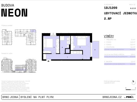 Prodej bytu, 2+1, 53 m²