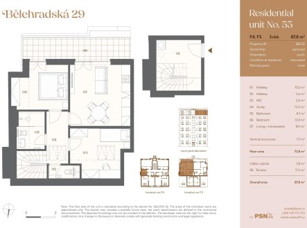 Prodej bytu, 3+kk, 88 m²