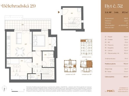 Prodej bytu, 3+kk, 87 m²