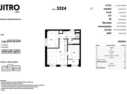 Prodej bytu, 3+kk, 75 m²