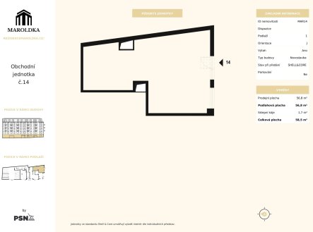 Prodej obchodní prostory, 56 m²