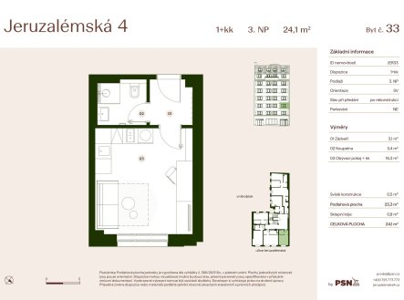 Prodej bytu, 1+kk, 24 m²