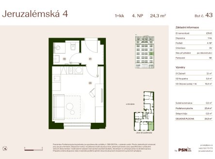 Prodej bytu, 1+kk, 24 m²