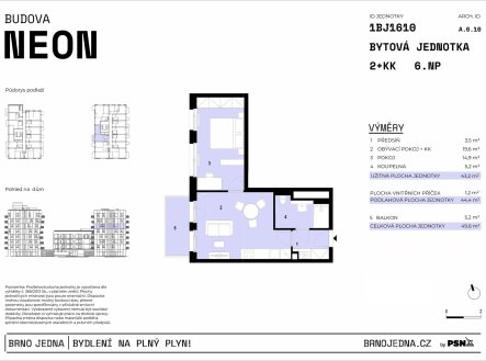 Prodej bytu, 2+kk, 50 m²