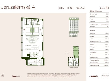 Prodej bytu, 3+kk, 157 m²