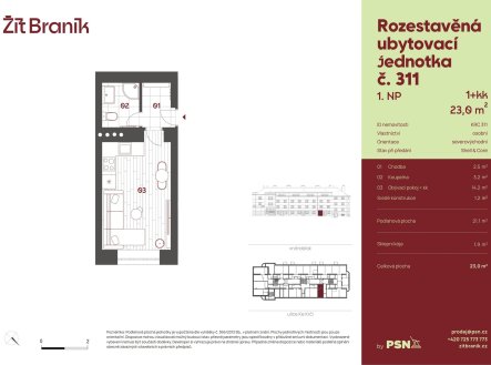 Prodej bytu, 1+kk, 23 m²