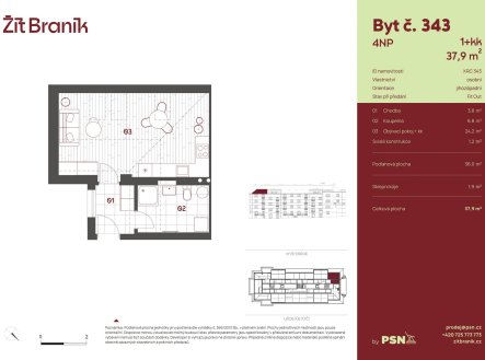 Prodej bytu, 1+kk, 38 m²