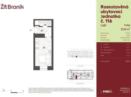 Prodej bytu, 1+kk, 22 m²