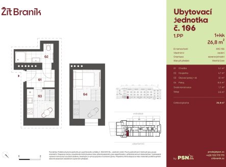 Prodej bytu, 1+kk, 27 m²