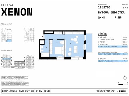 Prodej bytu, 2+kk, 55 m²