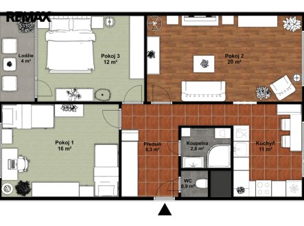 Pronájem bytu, 3+1, 71 m²