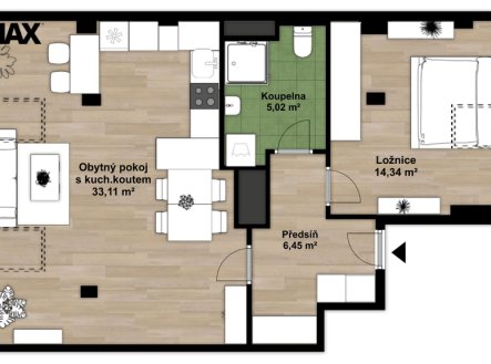 Orientační plánek | Prodej bytu, 2+kk, 59 m²
