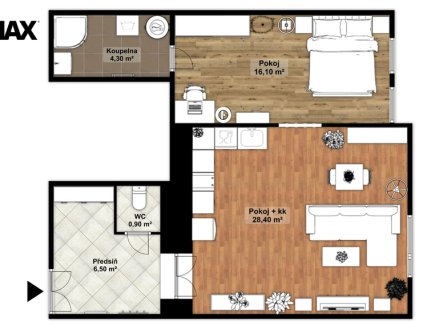 Pronájem bytu, 2+kk, 57 m²