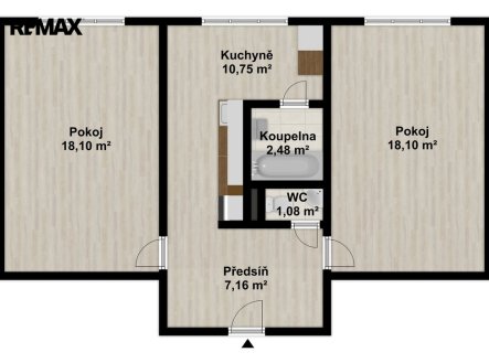Pronájem bytu, 2+1, 58 m²
