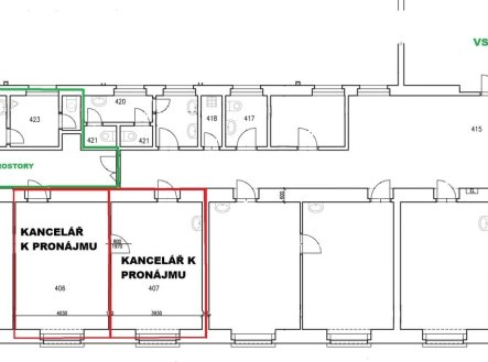 Pronájem kanceláře, 43 m²