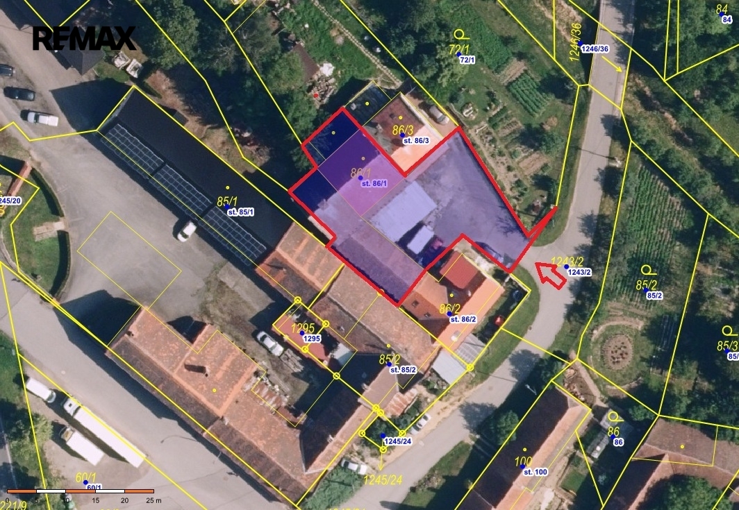 Výřez katastrální mapa p.č. 86/1