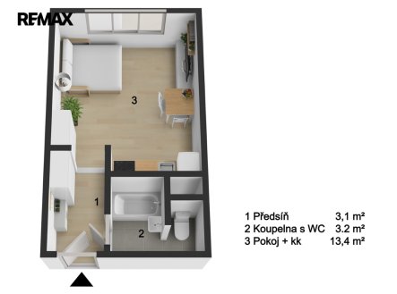 Prodej bytu, 1+kk, 19 m²