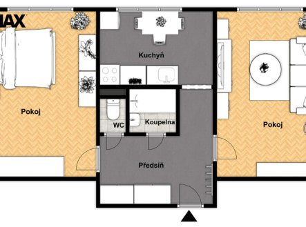 Prodej bytu, 2+1, 52 m²