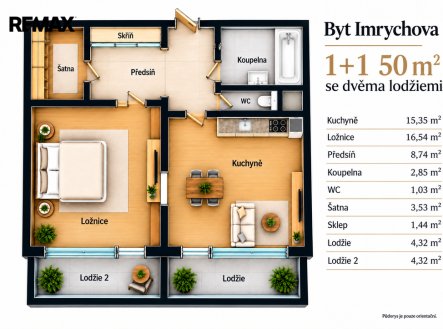Prodej bytu, 1+1, 50 m²
