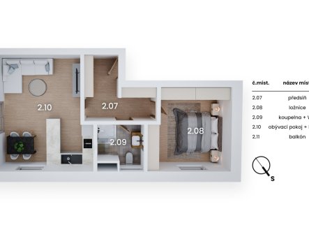 Prodej bytu, 2+kk, 51 m²