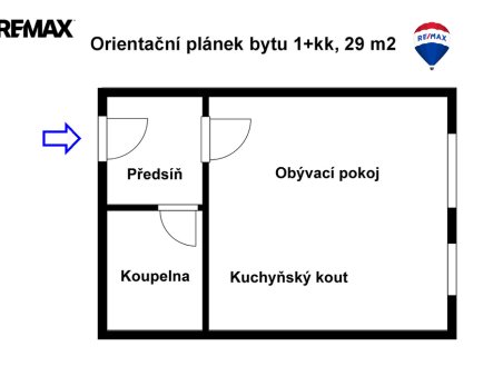 Pronájem bytu, 1+kk, 29 m²