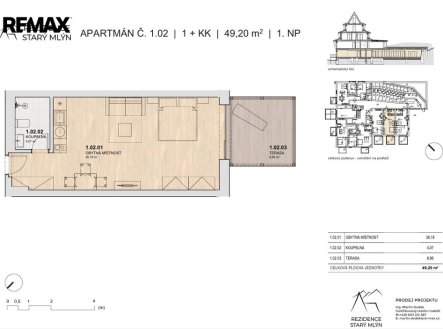 Prodej bytu, 1+kk, 52 m²