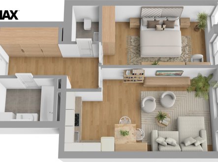 Pronájem bytu, 2+kk, 56 m²